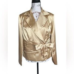 Bay Studio Evenings Vintage Gold Satin Overcoat size medium